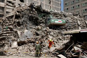 Aftermath of a building collapse in Nairobi